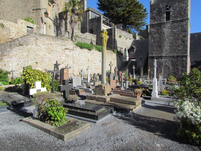 A cemetery outside of that same church.