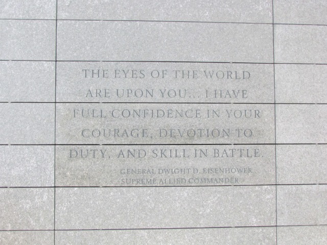 Eisenhower quote at the entrance to the visitor center.