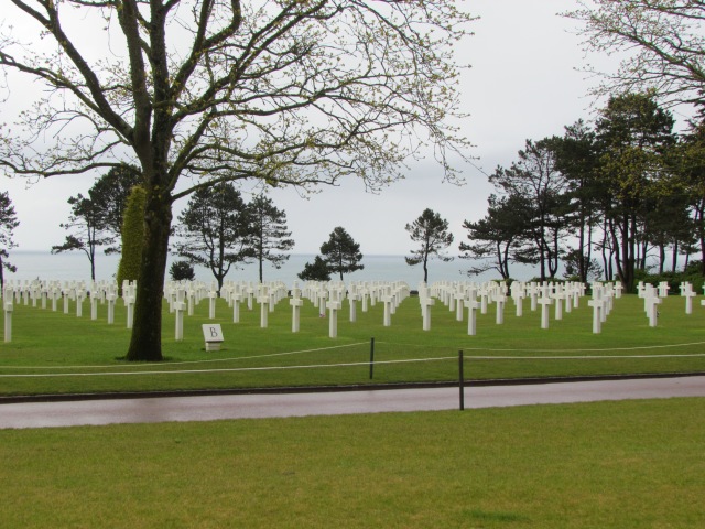 Over 9,000 servicemen and women are buried at the Normandy American Cemetery.
