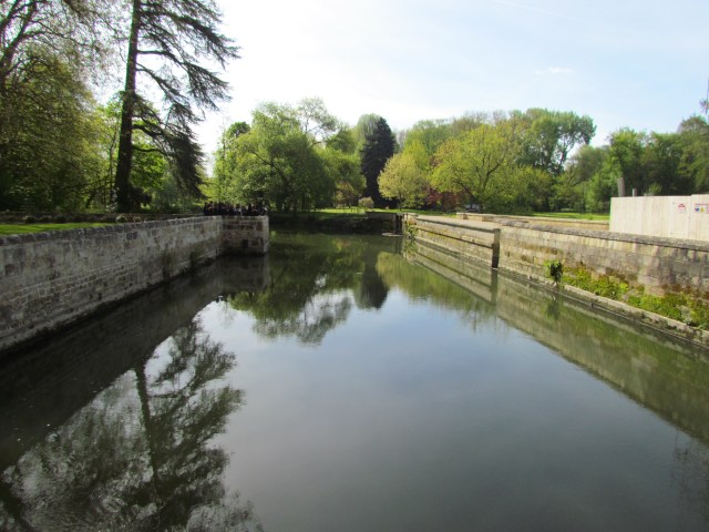 As mentioned above, the chateau is actually on an island. You can't really see the island - it just looks like it's surrounded by a mote.