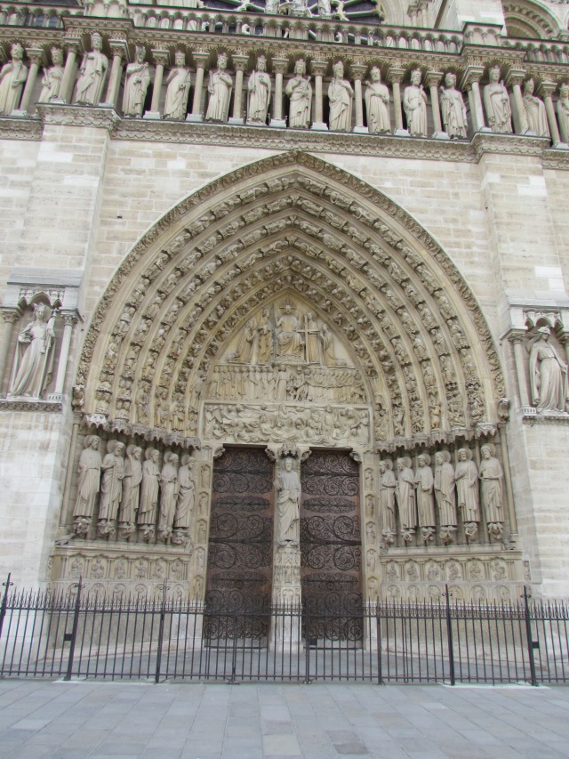 The doors from further back showing the stone detail.